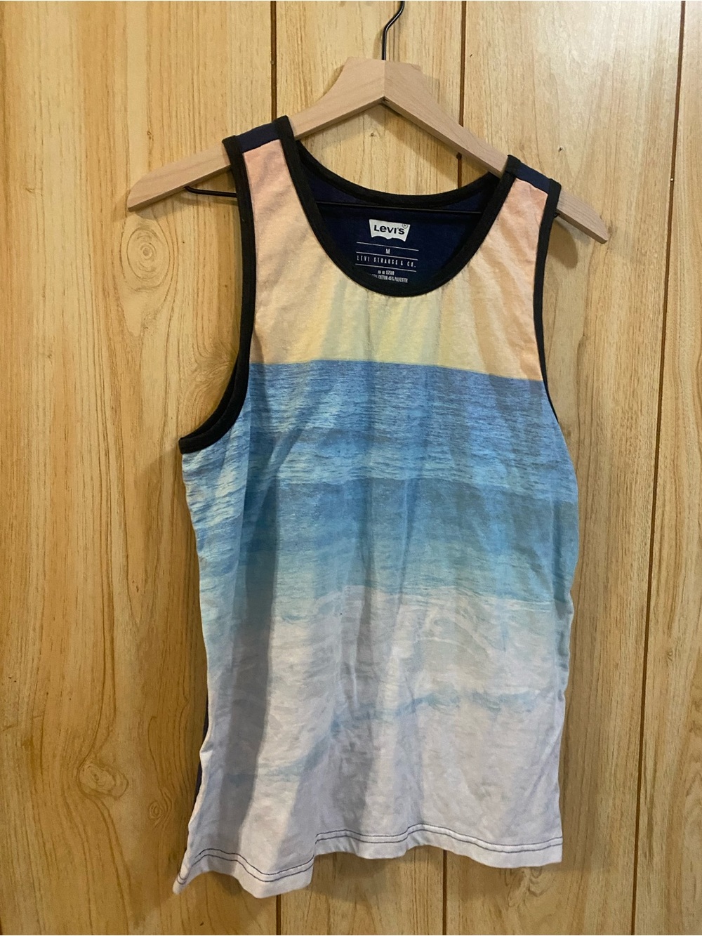 Levi's Men's Peach to Light Blue Ombre Tank with Black Trim